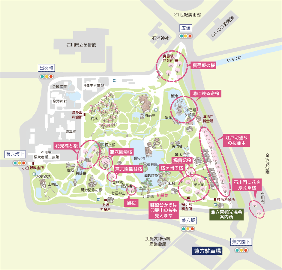 4月の見どころを説明する地図